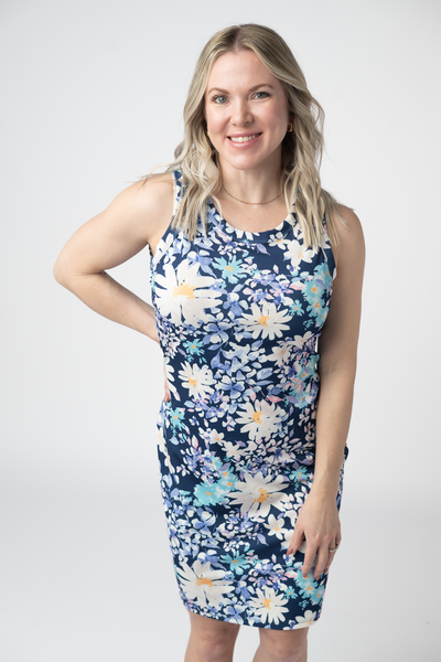 IN STOCK Mariah Ribbed Dress - Daisy Blues