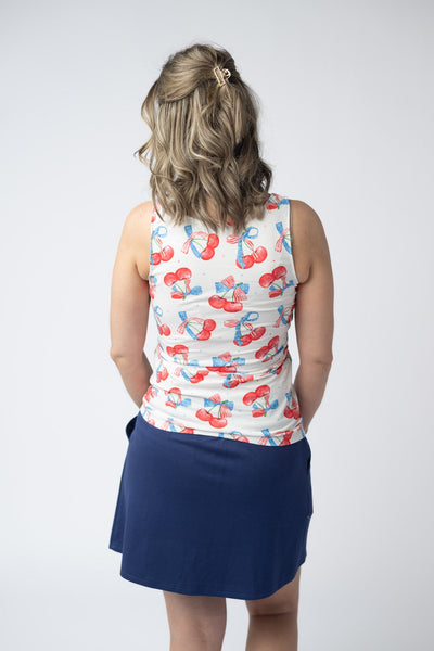 IN STOCK Romy Tank - Patriotic Cherries FINAL SALE