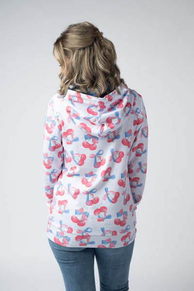 IN STOCK Hailey Pullover Hoodie - Patriotic Cherries FINAL SALE