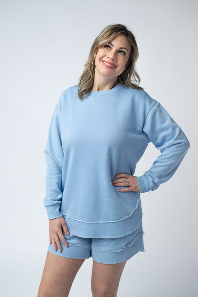 IN STOCK Vintage Wash Pullover - Dusty Blue