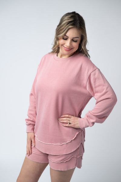 IN STOCK Vintage Wash Pullover - Dusty Pink