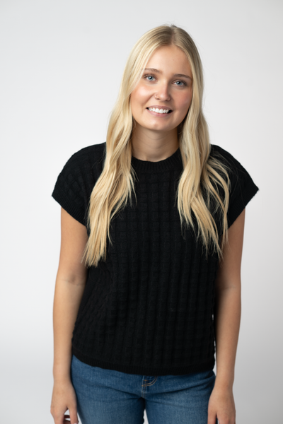 IN STOCK Kelly Knitted Top - Black FINAL SALE