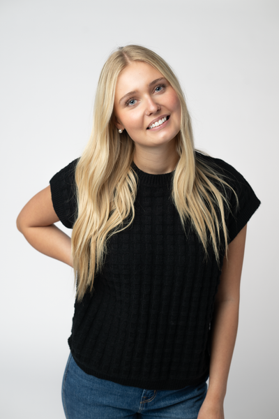 IN STOCK Kelly Knitted Top - Black FINAL SALE