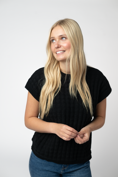 IN STOCK Kelly Knitted Top - Black FINAL SALE
