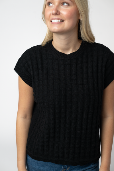 IN STOCK Kelly Knitted Top - Black FINAL SALE