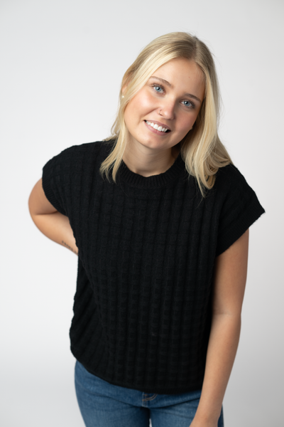 IN STOCK Kelly Knitted Top - Black FINAL SALE