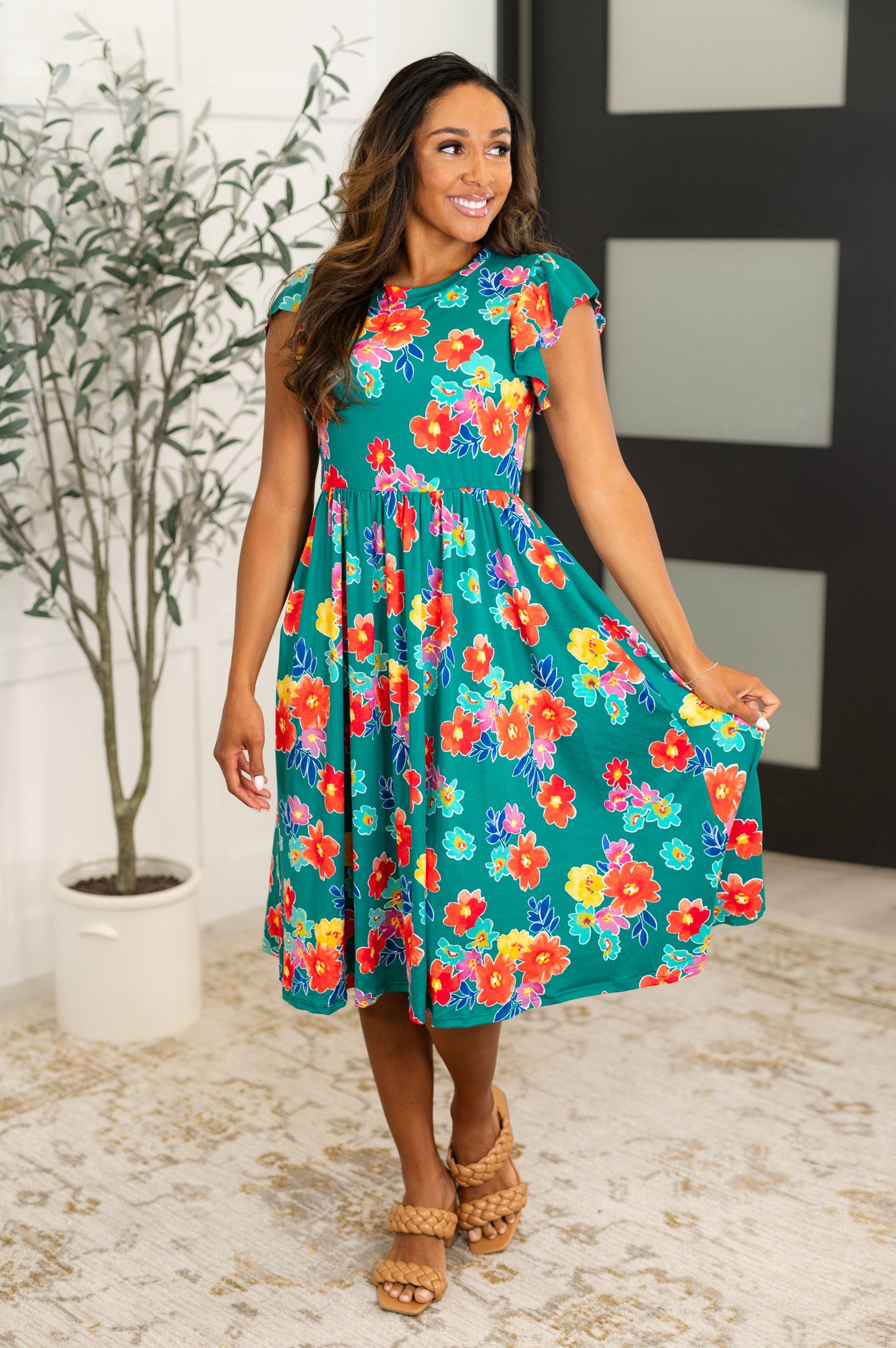 Daisy Me Rollin' Flutter Sleeve Dress