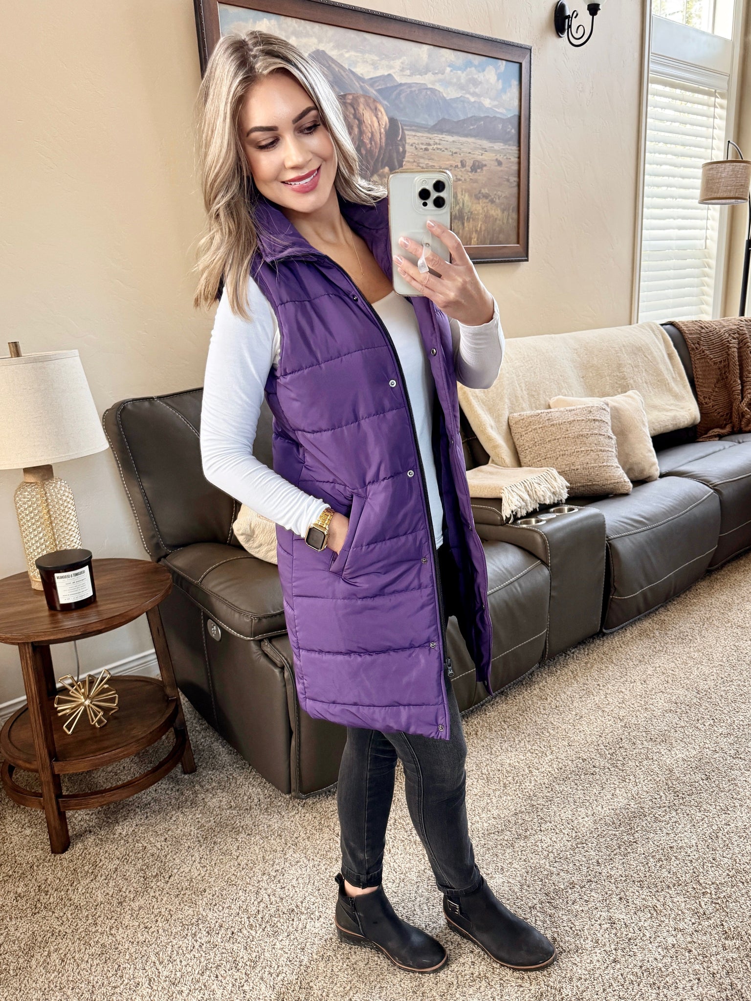 IN STOCK Harlow Long Vest - Purple FINAL SALE