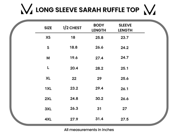 IN STOCK Long Sleeve Sarah Ruffle - Mocha FINAL SALE