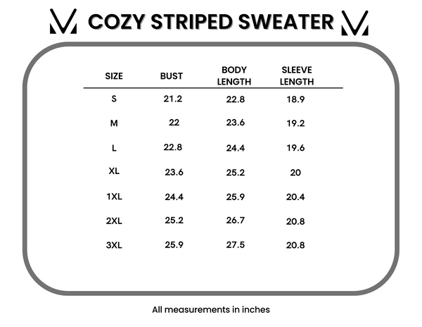 IN STOCK Cozy Striped Sweater - Rust FINAL SALE