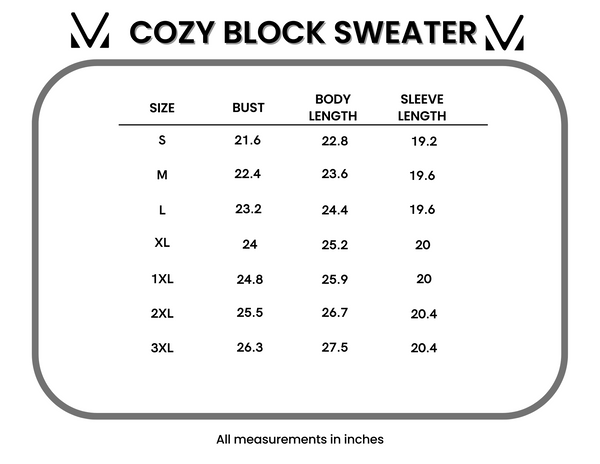 IN STOCK Cozy Block Sweater - VDay Stripes