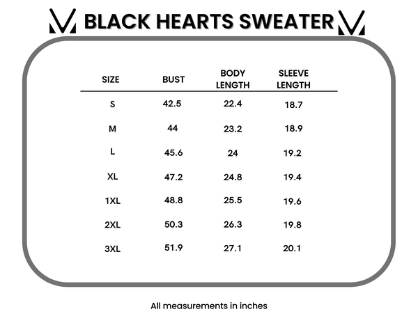 IN STOCK Black Hearts Sweater FINAL SALE