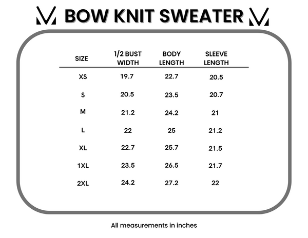 IN STOCK Bethany Bow Knit Sweater - Olive