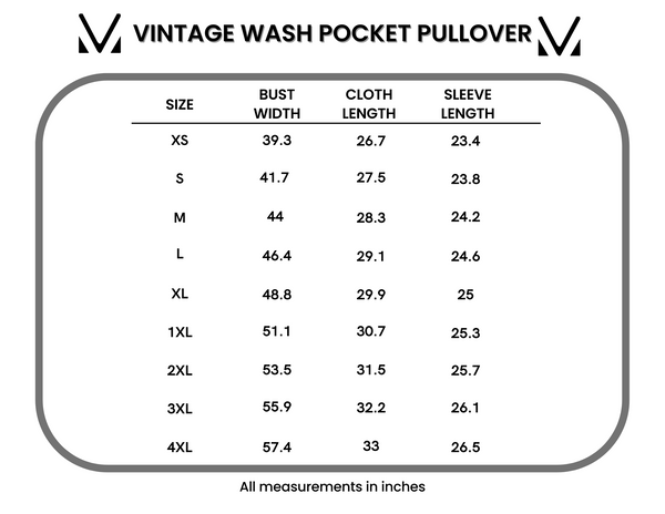 IN STOCK Vintage Wash Pocket Pullover - Red