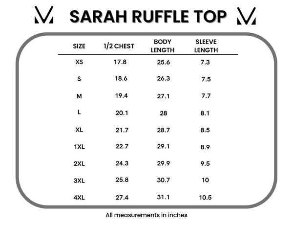 IN STOCK Sarah Ruffle Short Sleeve - Autumn Floral