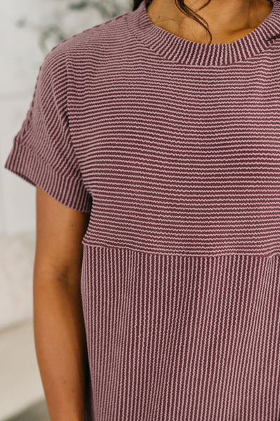 On Repeat Cable Ribbed Knit Tee