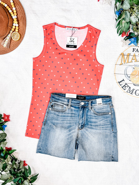 IN STOCK Ava Tank - Red Freedom Stars FINAL SALE