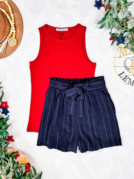 IN STOCK Libby Linen Shorts - Navy FINAL SALE
