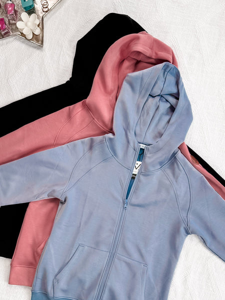 IN STOCK Scuba FullZip Hoodie - Dusty Blue