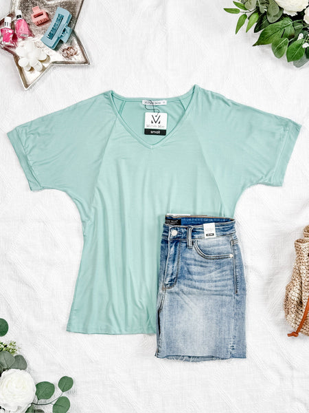 IN STOCK Bamboo V Neck Tee - Mint