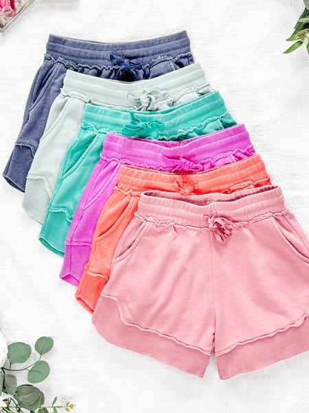 IN STOCK French Terry Stevie Shorts - Vivid Orchid FINAL SALE