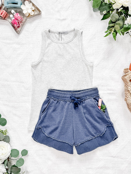 IN STOCK French Terry Stevie Shorts - Nautical Navy FINAL SALE
