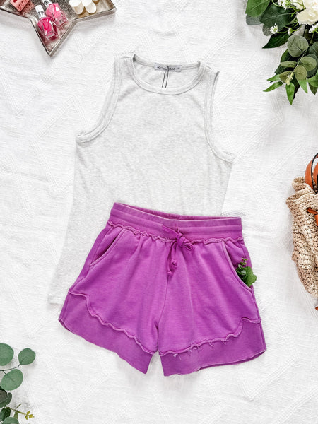 IN STOCK French Terry Stevie Shorts - Vivid Orchid FINAL SALE