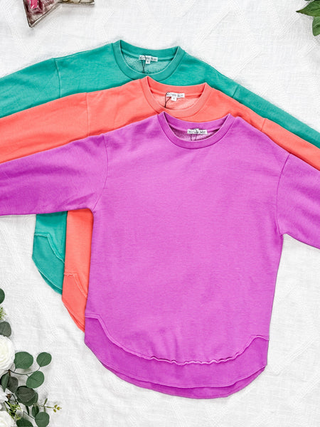 IN STOCK Vintage Wash Pullover - Caribbean Green