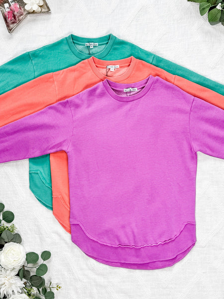 IN STOCK Vintage Wash Pullover - Caribbean Green