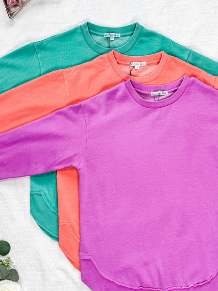 IN STOCK Vintage Wash Pullover - Caribbean Green