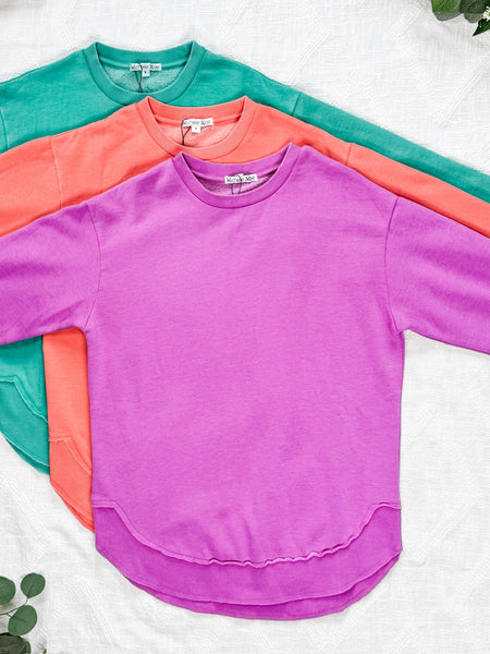 IN STOCK Vintage Wash Pullover - Caribbean Green