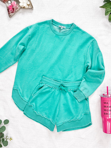 IN STOCK Vintage Wash Pullover - Caribbean Green