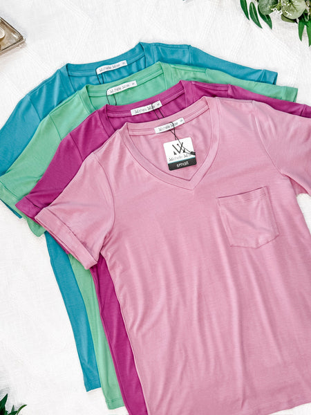 IN STOCK Sophie Pocket Tee - Magenta