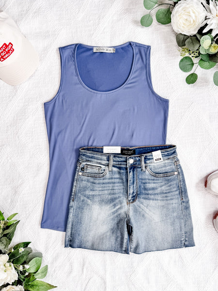 IN STOCK Luxe Crew Tank - Denim FINAL SALE