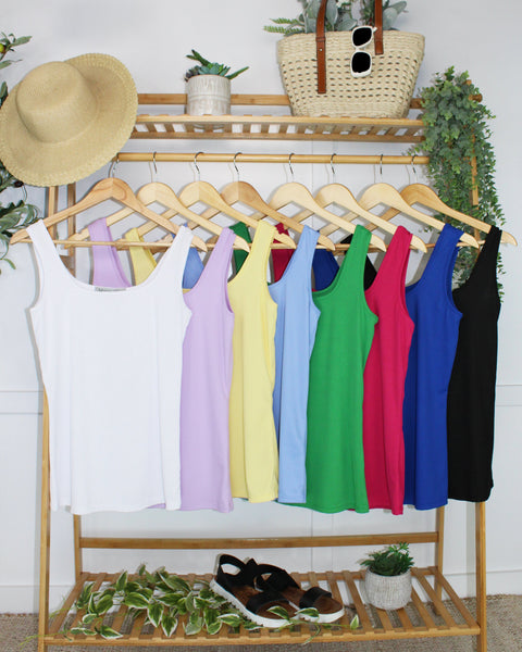 IN STOCK Rachel Ribbed Tank - Yellow FINAL SALE