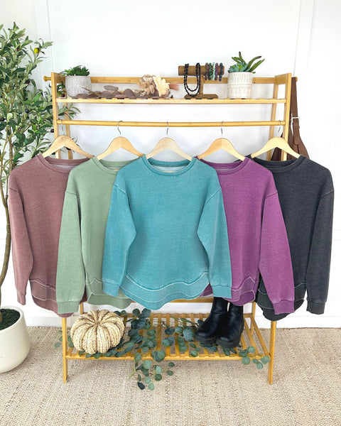 IN STOCK Vintage Wash Pullover - Purple