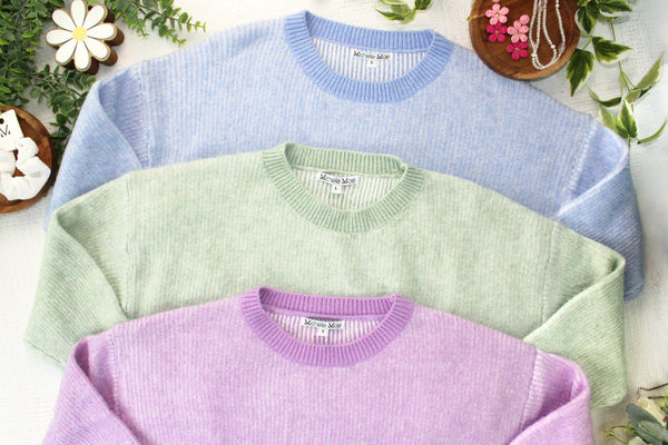 IN STOCK Josie Cozy Crew Sweater - Lavender FINAL SALE