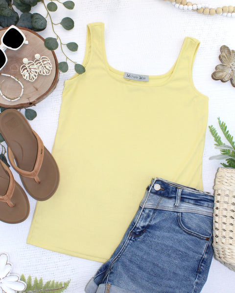 IN STOCK Rachel Ribbed Tank - Yellow FINAL SALE