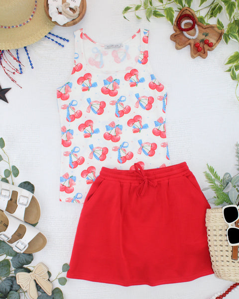 IN STOCK Romy Tank - Patriotic Cherries FINAL SALE