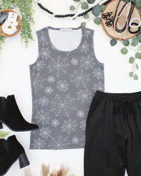 IN STOCK Ava Tank - Faded Black Webs FINAL SALE